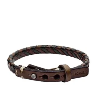 Bracciale intrecciato casual vintage Bronson marrone e nero
