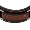 Bracciale Machine in acciaio inossidabile resistente e cinturino in pelle imbottita marrone