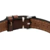 Bracciale Machine in acciaio inossidabile resistente e cinturino in pelle imbottita marrone