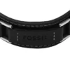 Bracciale Machine in acciaio inossidabile resistente e pelle imbottita nera