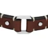 Bracciale Machine Rugged in acciaio inossidabile e cinturino in pelle marrone