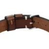 Bracciale Machine Rugged in acciaio inossidabile e cinturino in pelle marrone