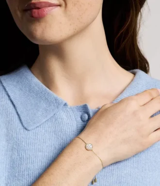 Bracciale Merrit Classic in acciaio inossidabile color oro con madreperla