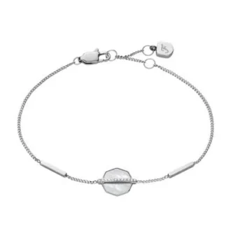 Bracciale Merrit Timeless in acciaio inossidabile color argento con madreperla