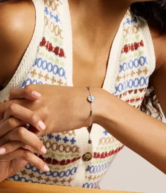 Bracciale Merrit Timeless in acciaio inossidabile color argento con madreperla