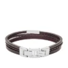 Bracciale multi-filamento in pelle marrone Townsman