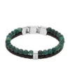 Bracciale multistrato in pelle marrone con perline Townsman