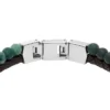 Bracciale multistrato in pelle marrone con perline Townsman