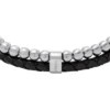 Bracciale multistrato in pelle nera con perline Townsman