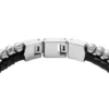 Bracciale multistrato in pelle nera con perline Townsman
