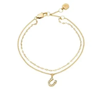 Bracciale multistrato Sutton Horseshoe in acciaio inossidabile color oro