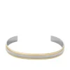 Bracciale rigato in acciaio inossidabile bicolore con texture zigrinata lavorata a macchina