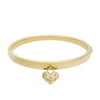 Bracciale rigido a cuore in acciaio inossidabile dorato Sadie All My Love