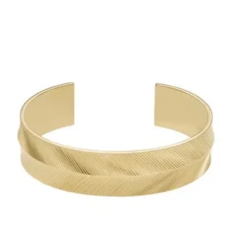 Bracciale rigido Harlow con texture lineare in acciaio inossidabile color oro