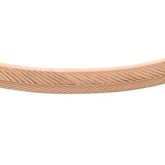 Bracciale rigido Harlow in acciaio inossidabile color oro rosa con texture lineare