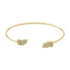 Bracciale rigido Sutton Pavé Butterfly in acciaio inossidabile color oro