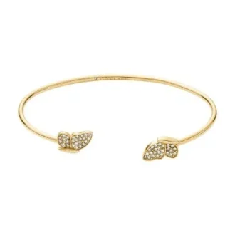 Bracciale rigido Sutton Pavé Butterfly in acciaio inossidabile color oro