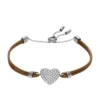 Bracciale Sutton Glitz con cinturino in pelle marrone