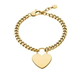 Bracciale Sutton in acciaio inossidabile color oro con cuore