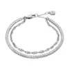 Bracciale tennis Heritage D-Link con catena in ottone argentato