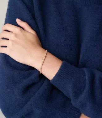 Bracciale tennis in ottone color oro rosa Ellis Pavé Glitz