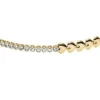 Bracciale tennis Sutton Love-All in ottone dorato con maglie a forma di cuore