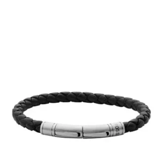 Bracciale Townsman Vintage Casual in pelle intrecciata marrone