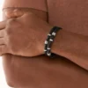 Bronson Leather Essentials Bracciale in pelle nera