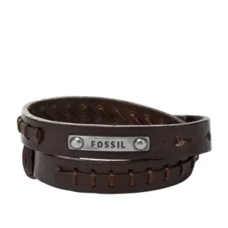 Bronson Vintage Casual Bracciale doppio giro in pelle marrone