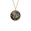 Capricorno Sutton Zodiac Collana con pendente in acciaio inossidabile dorato e ematite grigia