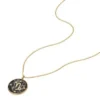 Capricorno Sutton Zodiac Collana con pendente in acciaio inossidabile dorato e ematite grigia