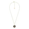 Capricorno Sutton Zodiac Collana con pendente in acciaio inossidabile dorato e ematite grigia