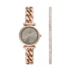 Carlie Set orologio e bracciale in acciaio inossidabile color oro rosa a tre lancette