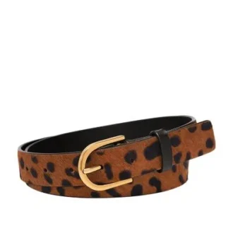 Cintura D-Link in pelle di vitello leopardata