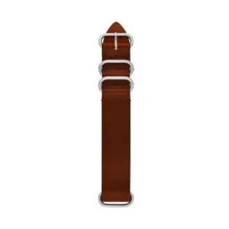 Cinturino in pelle marrone da 22 mm