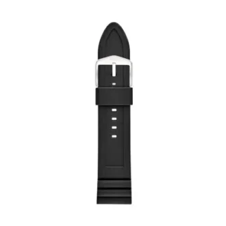 Cinturino per orologio in silicone nero da 24 mm