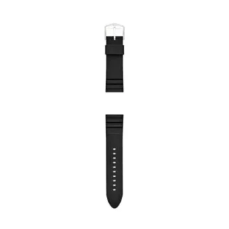 Cinturino per orologio in silicone nero da 24 mm