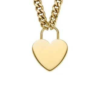 Collana con cuore in acciaio inossidabile color oro Sutton