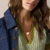 Collana con cuore in acciaio inossidabile color oro Sutton