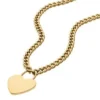 Collana con cuore in acciaio inossidabile color oro Sutton