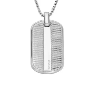 Collana con medaglietta in acciaio inossidabile con texture zigrinata a macchina