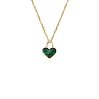 Collana con pendente a cuore in malachite ricostituita Sutton Modern Meadows