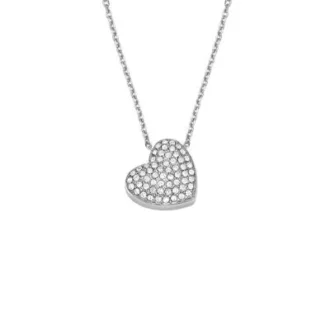 Collana con pendente a cuore Sutton Glitz in acciaio inossidabile