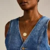 Collana con pendente Ellis in acciaio inossidabile dorato