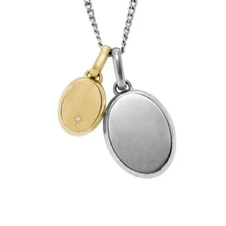 Collana con pendente in acciaio inossidabile bicolore Ellis