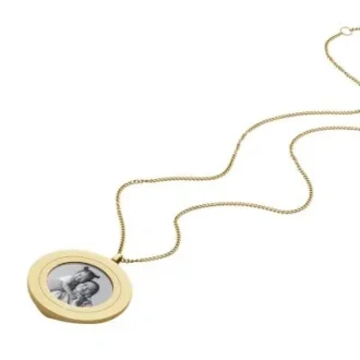 Collana con pendente in acciaio inossidabile color oro della collezione Harlow Locket
