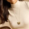 Collana con pendente in acciaio inossidabile color oro della collezione Sutton Butterfly