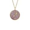 Collana con pendente in acciaio inossidabile color oro e ametista viola Sagittario Sutton Zodiac