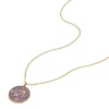 Collana con pendente in acciaio inossidabile color oro e ametista viola Sagittario Sutton Zodiac