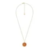 Collana con pendente in acciaio inossidabile color oro e corniola rossa Sutton Zodiac dell’Ariete